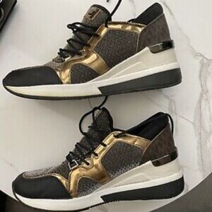 Women's  Gold and Black Sneakers